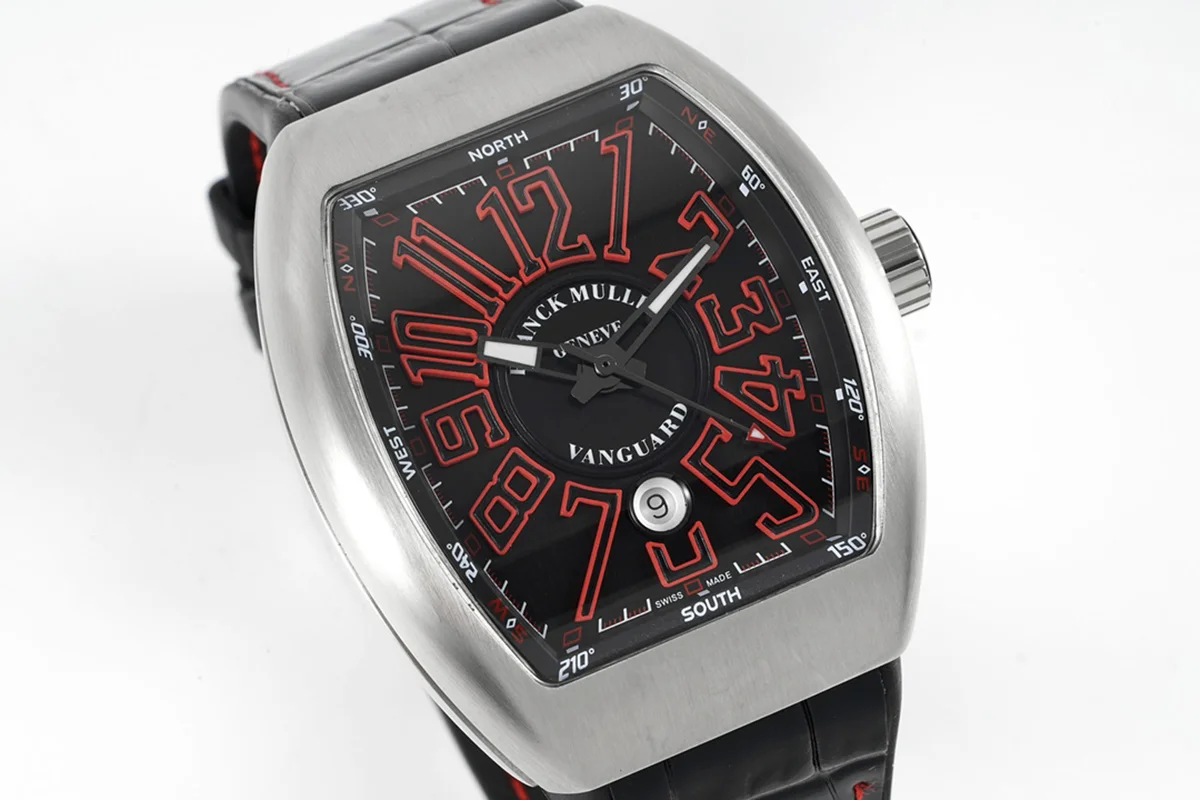 Vanguard Black Dial with Red Markers V 45