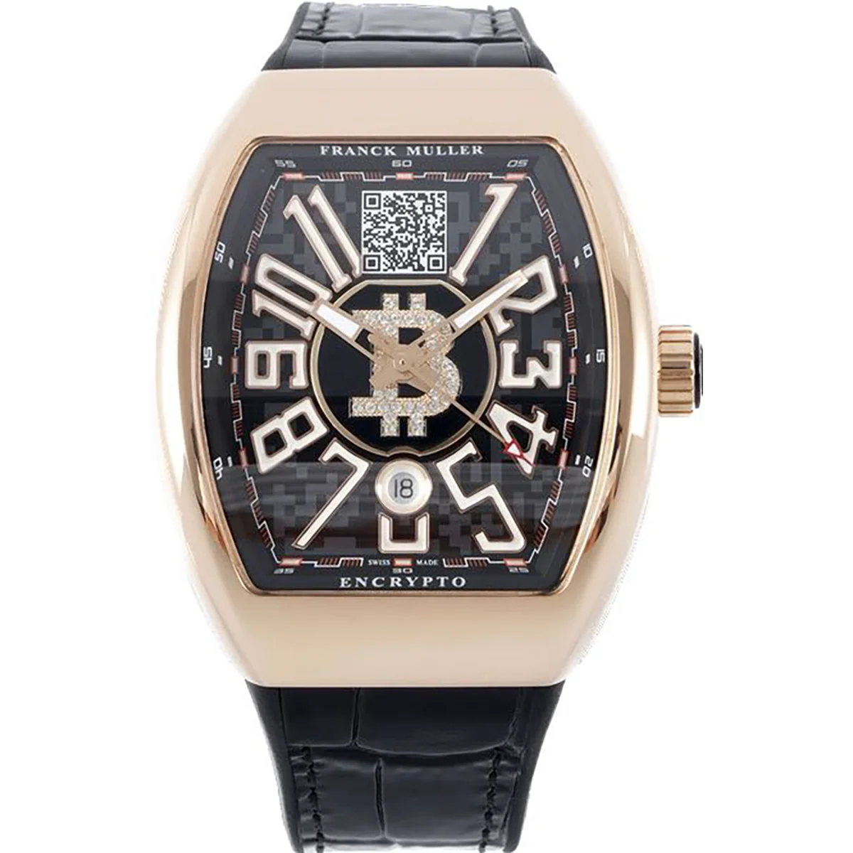 Vanguard Encrypto Black Dial in Rose Gold V 45 SC DT BTC BCD 5N (NR)