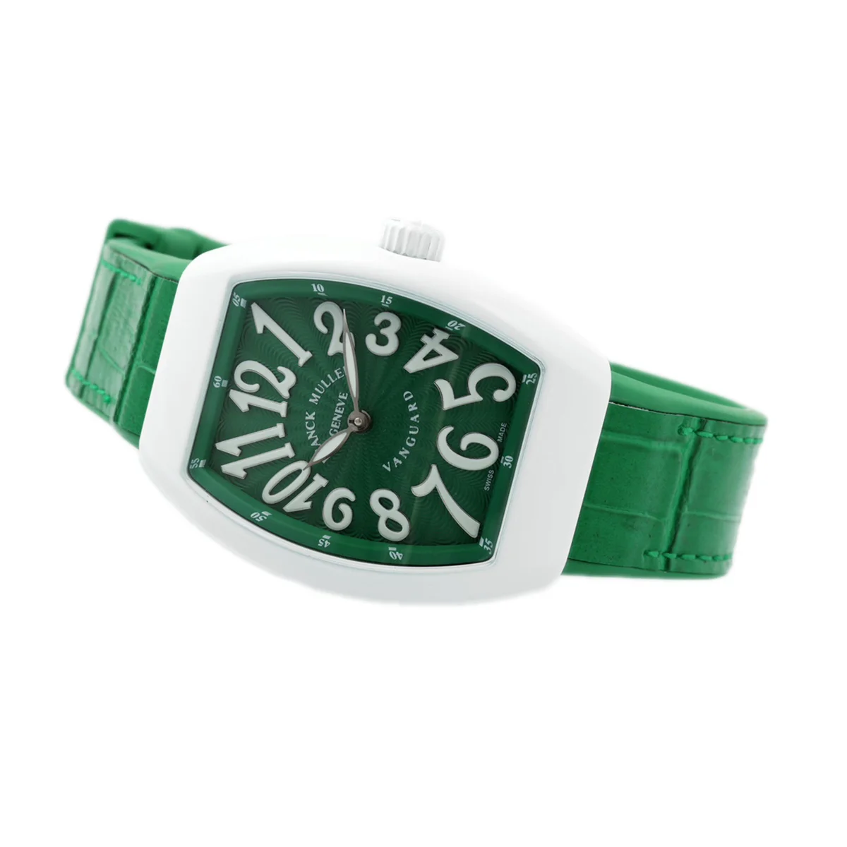 Vanguard Moonphase V32 Green Dial in Ceramic on Green Strap