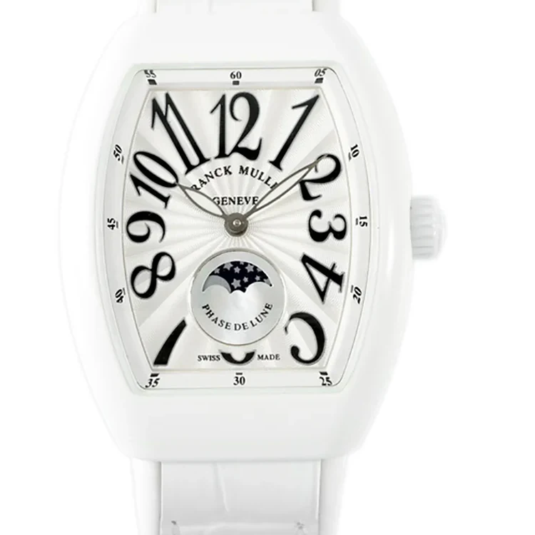 Vanguard Moonphase V32 White Dial in Ceramic on White Strap