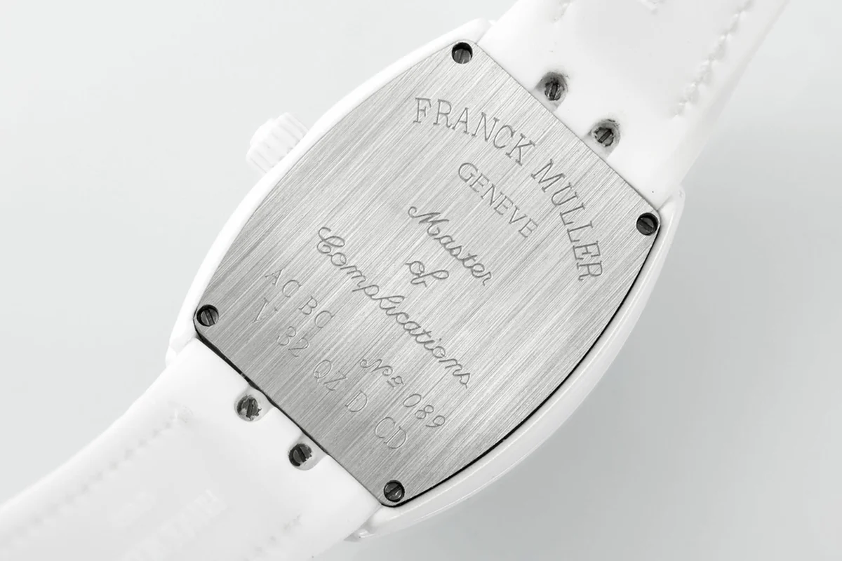Vanguard Moonphase V32 White Dial in Ceramic on White Strap