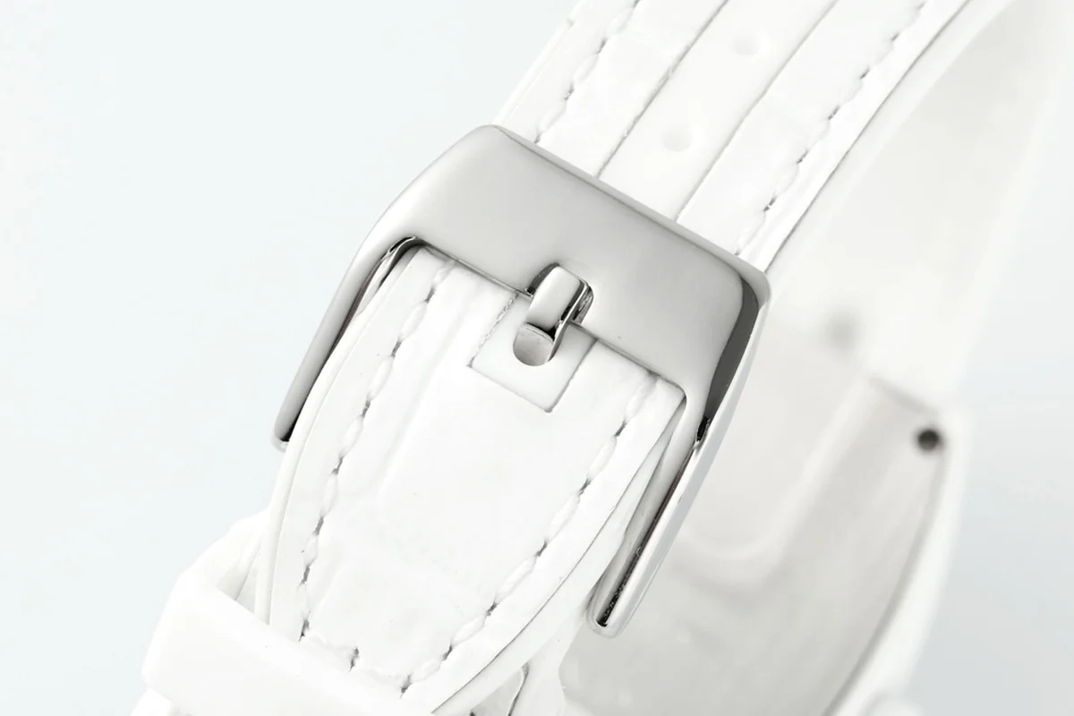 Vanguard Moonphase V32 White Dial in Ceramic on White Strap