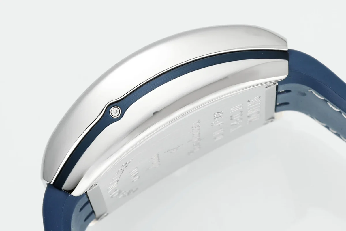 Vanguard V45 Chronograph Blue/White Dial with White Marker in Steel on Leather Strap