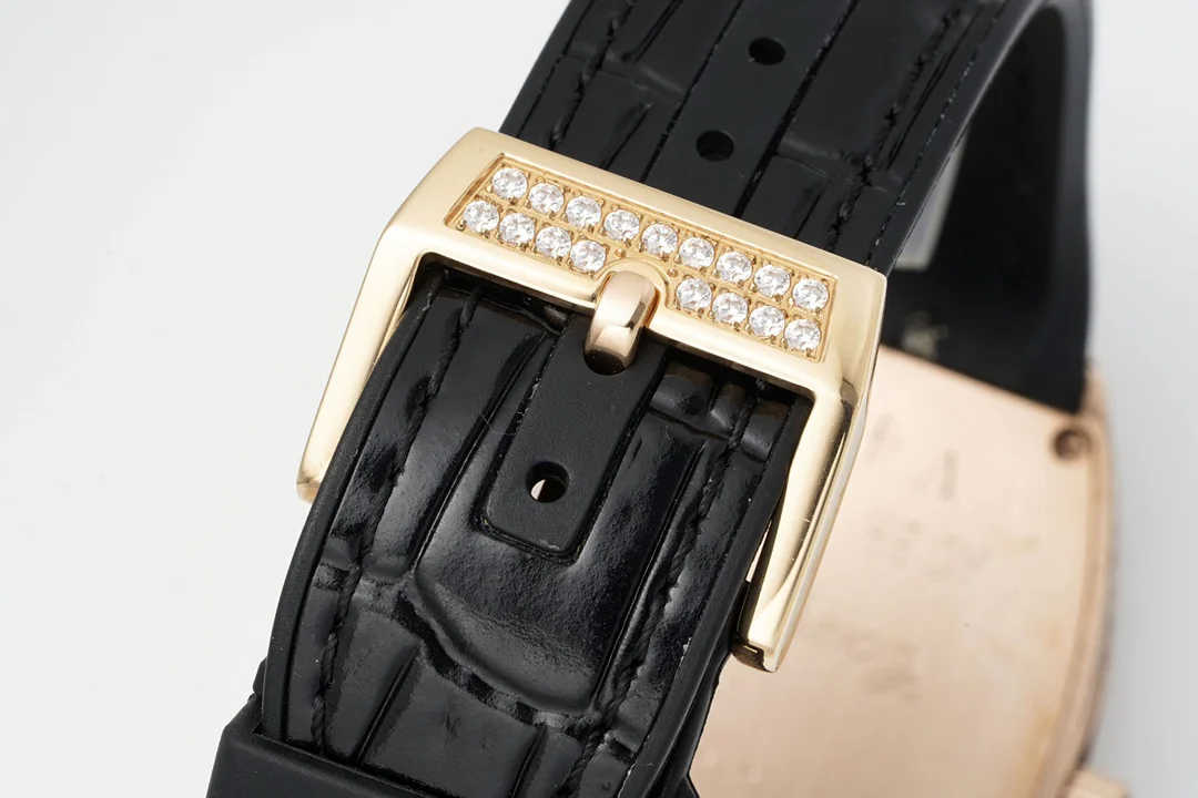 Vanguard V45 Diamond Paved Dial with Black Marker and Diamond Bezel in Rose Gold