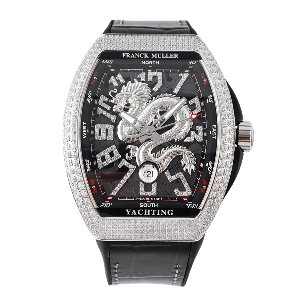 Vanguard Yachting Dragon V45YT Black Dial with Diamond Bezel