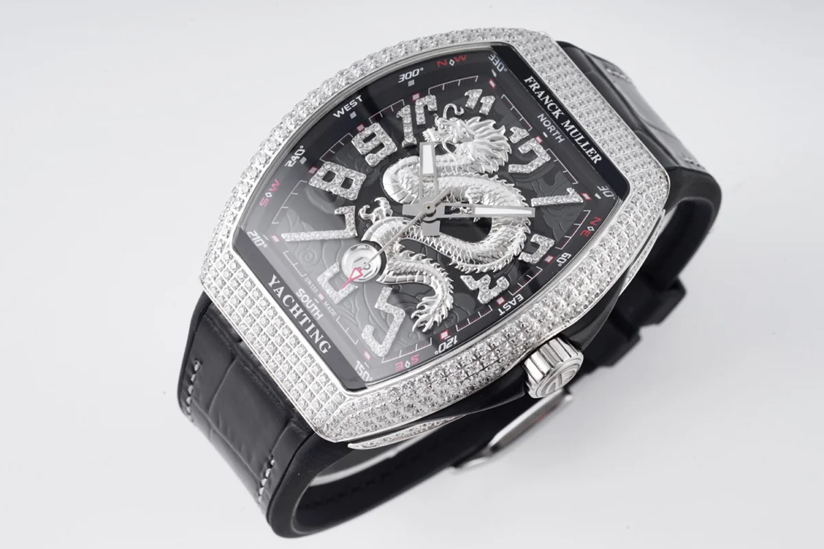 Vanguard Yachting Dragon V45YT Black Dial with Diamond Bezel