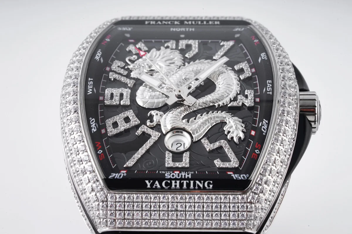 Vanguard Yachting Dragon V45YT Black Dial with Diamond Bezel